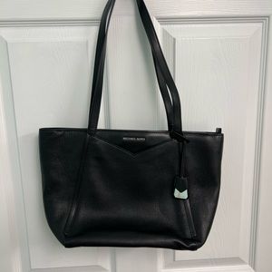Michael Kors black leather tote bag